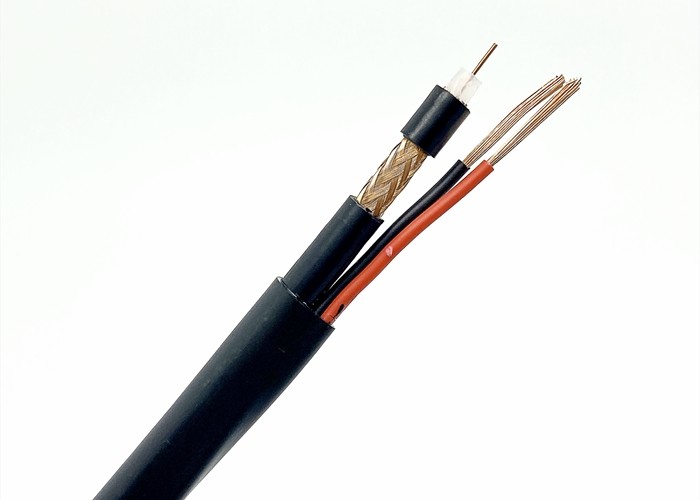 RG59+2C Outdoor PE Siamese Coax Cable UV Resistant For Monitor Project